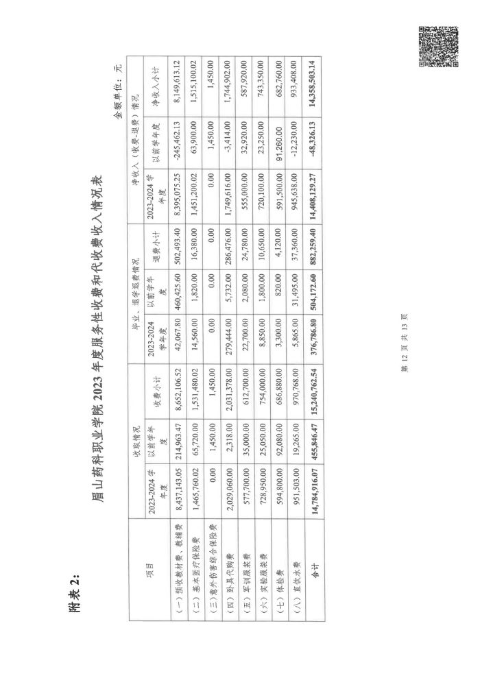 眉山药科职业学院2023年度服务性收费和代收费收支情况专项审计报告_12.jpg